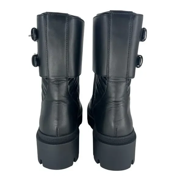 Gucci Frances Quilted Leather Combat Boots in Black - Picture 13 of 16